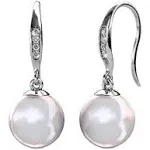 Cate & Chloe Betty 18K White Gold Freshwater Pearl Earrings with Swarovski Cryst