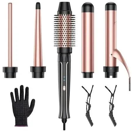 Wavytalk 5 in 1 Curling Iron Curling Wand Set