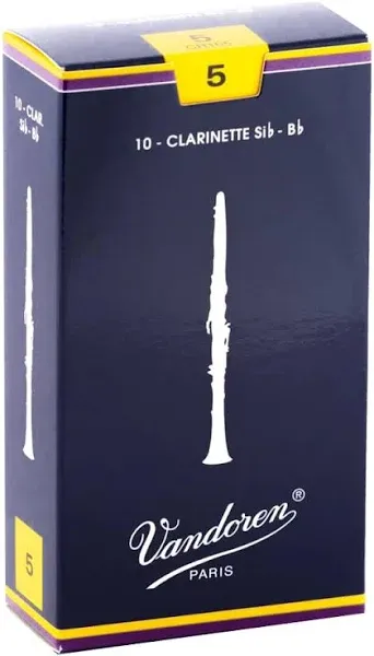 Vandoren Traditional Bb Clarinet Reeds 10-Pack #5 Strength