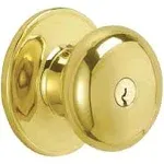 Schlage J54-STR-605 Dexter by J54STR605 Stratus Keyed Entry Knob, Bright Brass