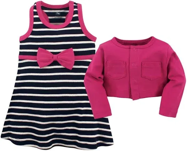 Hudson Baby Cotton Dress and Cardigan Set