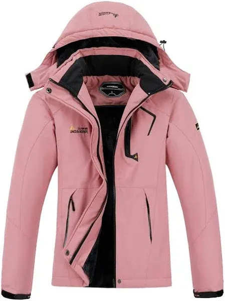 MOERDENG Women's Waterproof Ski Jacket Warm Winter Snow Coat Mountain Windbreaker Hooded Raincoat Jacket