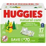 Huggies Natural Care Sensitive Baby Wipe Refill, Fragrance Free (1,088 Count)