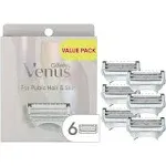 Venus for Pubic Hair & Skin Women's Razor Blade Refills - 6ct