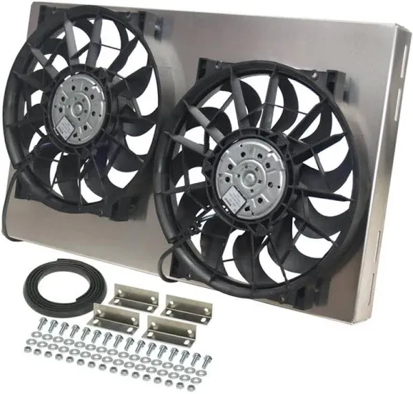 Derale Performance 16825 Gray/Black High Output Dual Radiator Fan