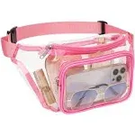 Veckle Clear Fanny Pack Stadium Approved - Adjustable Belt Bag for Women Men Fits Sport Events, Travel, Beach, Concerts, Transparent Stadium Waist Bag