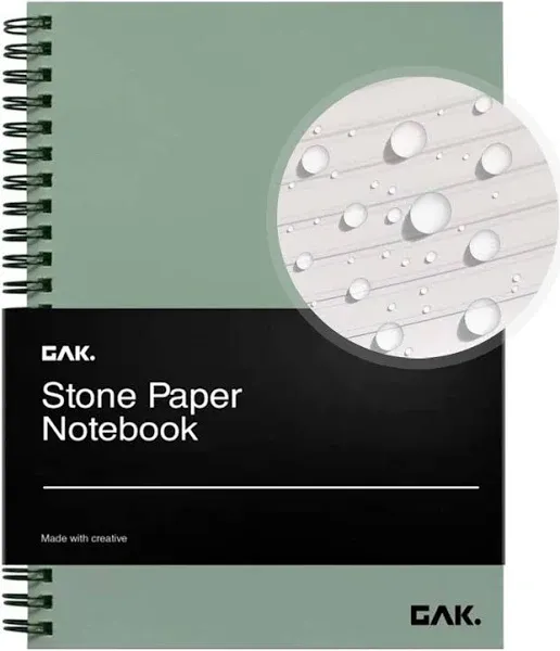 Gak. Stone Paper Waterproof Spiral Notebook