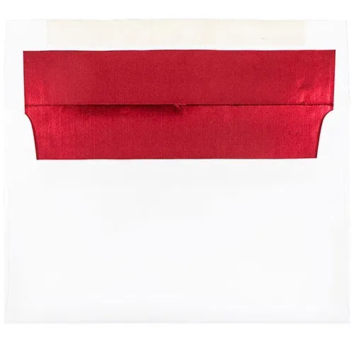 A9 Invitation Envelopes (5 3/4 x 8 3/4) - White with Red Foil Lining 24lb