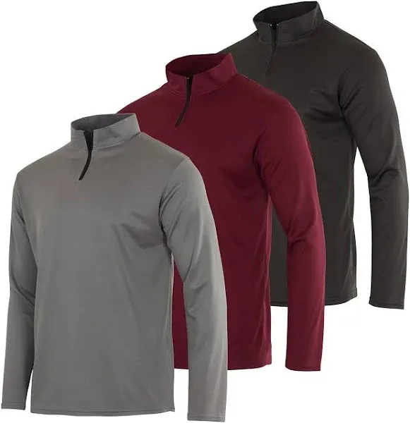 Real Essentials Men's Active Dry-Fit Quarter Zip Pullover