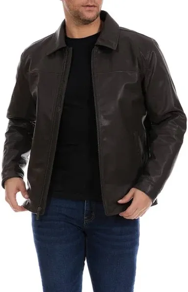 Perry Ellis Men's Classic Leather Jacket