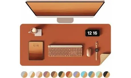 Aothia Double-Sided Desk Pad - 31.5"x15.7"Leather Desk Mat, Eco Cork Desk Pad Protector,Large Mouse Pad,Waterproof Desk Blotter for Office/Home(Light Green)