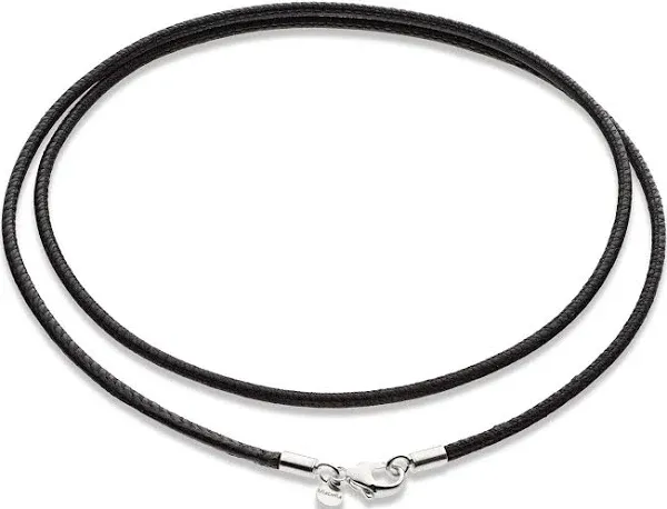 Miabella Genuine Italian Leather Cord Chain Necklace