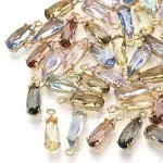 50pcs Teardrop Faceted Glass Pendants, Mixed Colors for Jewelry Crafting