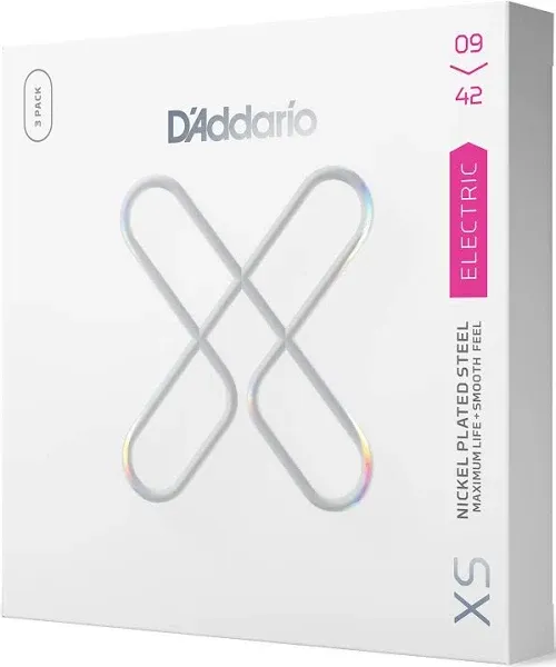 "D'Addario Super LT Top/Regular Bottom XS Nickel Coated Electric Guitar Strings - 3-Pack (09-46)"