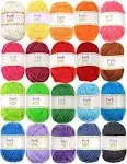 Premium Crochet Yarn Kit 40 Colorful Acrylic Yarns, All Crocheting and Knitting Supplies for Yarn Crafts, and Books for Design