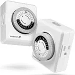 Fosmon Indoor 24 Hour Mechanical Timer Outlet