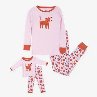 Leveret and Matching Girl Doll Cotton Pajamas