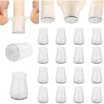 Aneaseit Chair Leg Floor Protectors 1" x 16 Pieces Clear Felt Floor Silicone Pads for Hardwood Floors and Furniture Feet Rubber Caps for Chairs XS