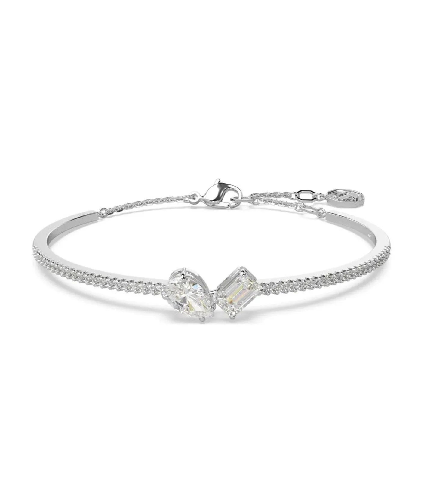 Swarovski Mesmera Bangle Mixed Cuts White Rhodium Plated