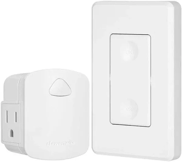 DEWENWILS Wireless Remote Control Outlet Switch, 100 ft Range Remote Power Wall Switch, No Wiring Needed