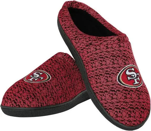 Foco Mens NFL Team Logo Poly Knit Cup Sole Slippers