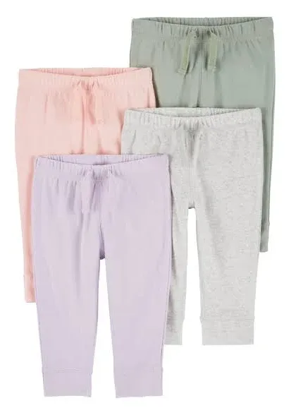 Carter's Baby Girls 4-Pack Pull-On Pants