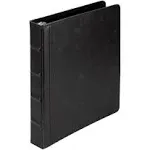 Samsill Vintage Hardback 3 Ring Leather Black Binder, Professional Binder Organizer, Planner Binder, 1 inch 3 Ring Binder, Letter Size 8.5 x 11, No