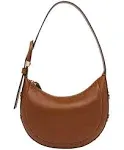 Fossil Harwell Crescent Bag, Brown, Leather