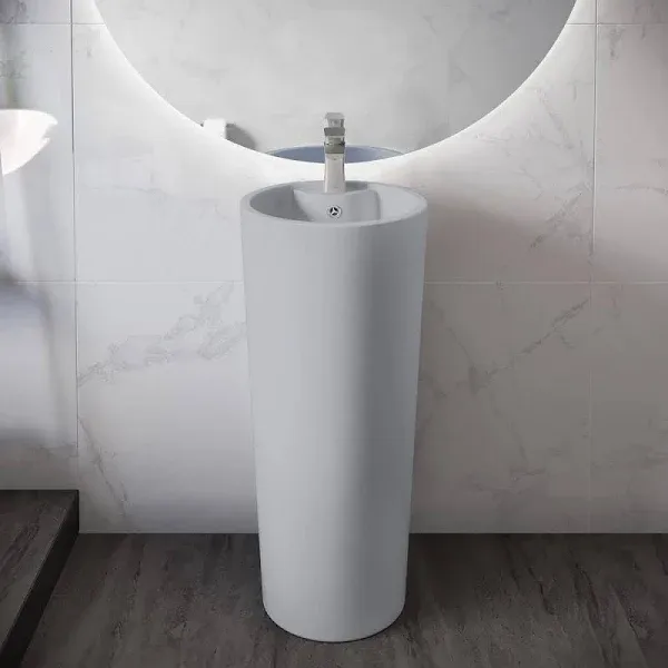 Swiss Madison Monaco Circular Basin Pedestal Sink