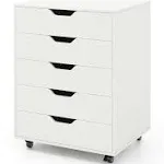 5 Drawer Mobile Lateral Filing Storage Home Office Floor Cabinet with 