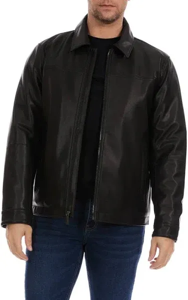 Perry Ellis Men's Classic Leather Jacket