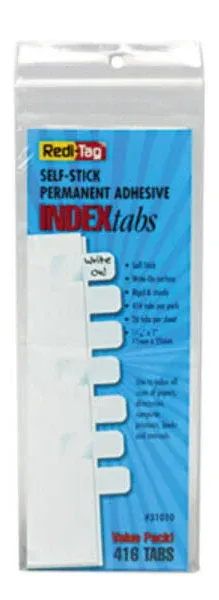 Redi-Tag Side-Mount Self-Stick Plastic Index Tabs