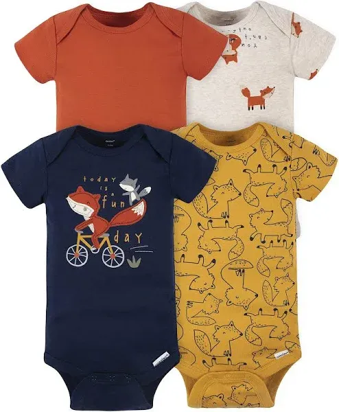 Gerber Baby Boys 4-Pack Short Sleeve Onesies Bodysuits