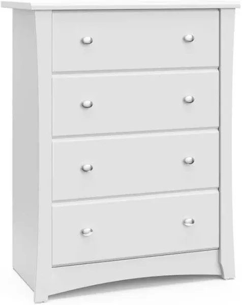 Stork Craft Crescent 4-Drawer Dresser - White