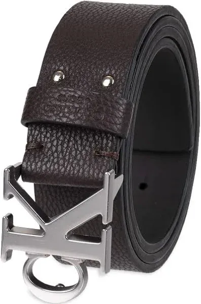 Calvin Klein Men's Plaque-Buckle CK Logo Belt