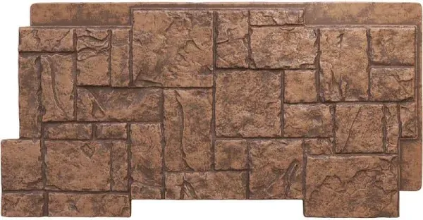 Ekena Millwork Faux Stone Siding 49&#034; Castle Rock Composite Stacked Stone Brown