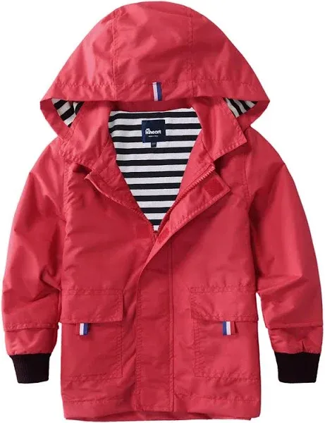 Hiheart Boys Girls Waterproof Hooded Jackets Cotton Lined Rain Jackets