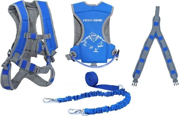 SKI Trainer SKI Harness with Rope and Absorb bungees (Blue)