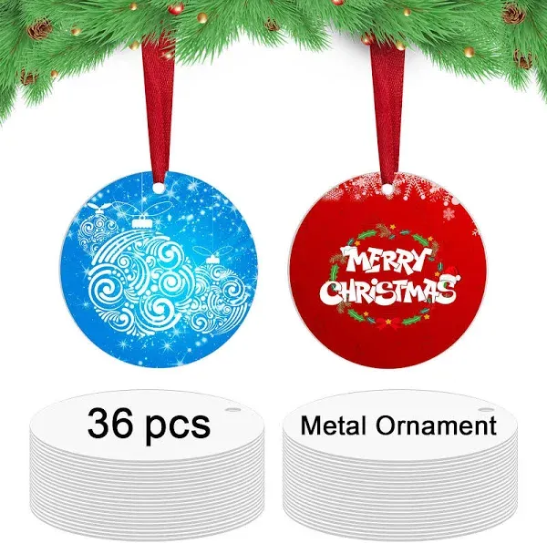 36 Pcs Metal Sublimation Ornament Blanks