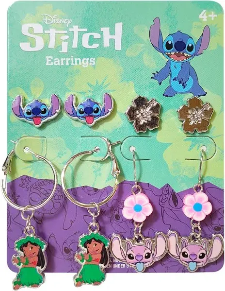 Stitch and Angel Hypoallergenic Stud Earrings