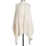 Demdaco Giving Collection Shawl Wrap Pockets Cream One Size 26" X 40"