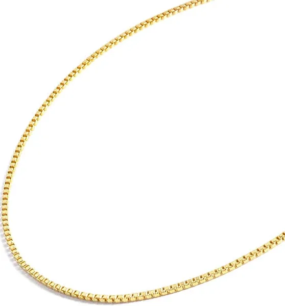 14K Solid Yellow Gold Filled Box Chain Necklace