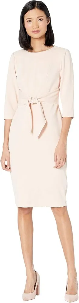 Adrianna Papell Women's Tie Waist Crepe Sheath Dress