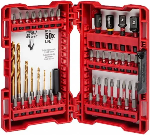 50-Piece Screwdriver Bit Set, 1/4"" Hex Shank Size