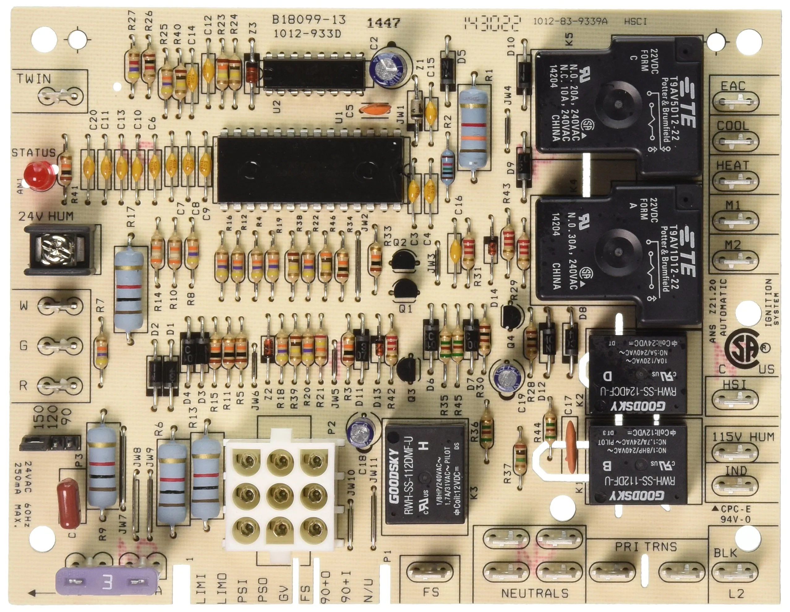 White-Rodgers Board  Control Circuit For Goodman Furnace B18099-13