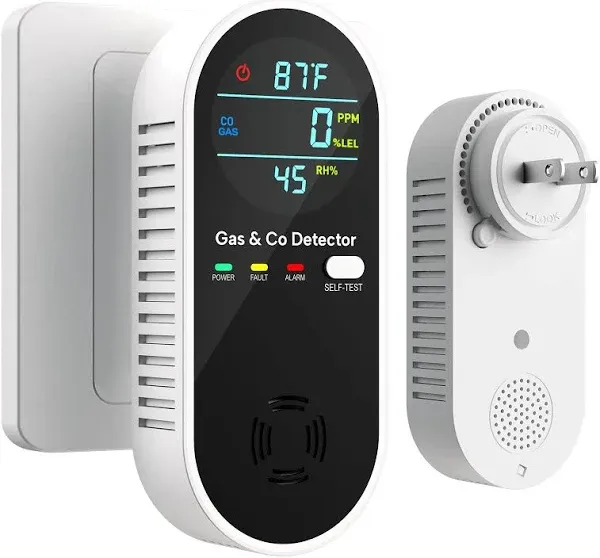 NORJAN 4-in-1 Upgraded Combination Natural Gas Leak Detector and Carbon Monoxide Detectors