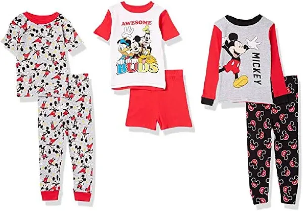 Disney Kids 6-Piece Snug-Fit Cotton Pajama Set