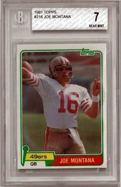 1981 Topps #216 Joe Montana RC Rookie CREASE FREE