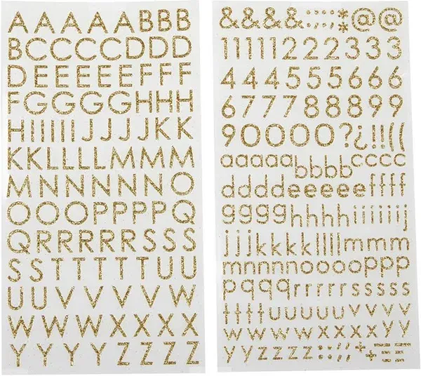 Recollections Glitter Block Alphabet Stickers, Gold (2 ct)