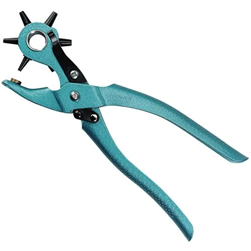 Herm Sprenger Leather Hole Punch Made in Germany Professional Tool Revolving Blue Hole Maker for Leather Products Belt Watch Strap Saddle Bridle Handbag Shoes Stirrup Leather